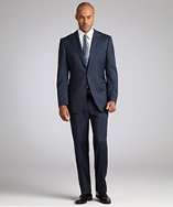 Canali navy wool two button suit with pleated pants style# 319665601
