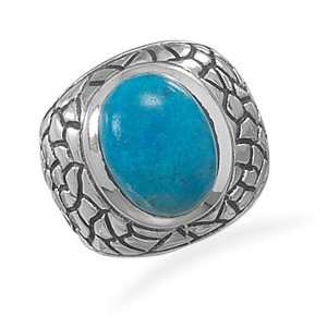  Oxidized Turquoise Ring (7) Jewelry