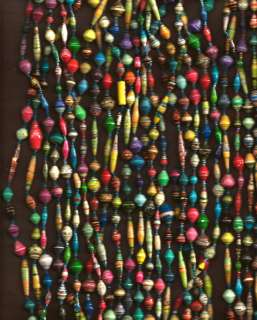 Ugandan Multi Paper Bead Single Strand 52 Necklace  