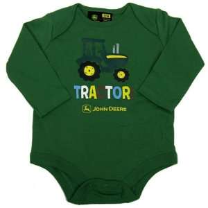  John Deere Baby Tractor Long Sleeve Onesie (3 24 Months 