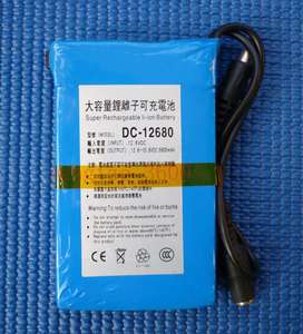 Super Rechargeable Lithium ion Battery DC 6800mAh 12V  