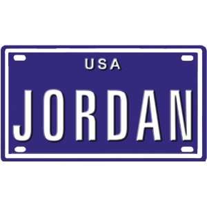  JORDAN USA BIKE LICENSE PLATE. OVER 400 NAMES AVAILABLE 