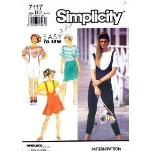  Simplicity 7117 Sewing Pattern Misses Mini Skirt Jumpsuit 