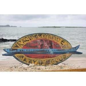  RACING CANOE, KAYAK CLUB WEATHERED SIGN 20 Patio, Lawn 