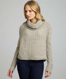 Inhabit cement wool textured cowl neck cropped sweater
