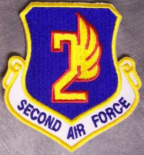 Embroidered Military Patch USAF 2nd Air Force NEW  