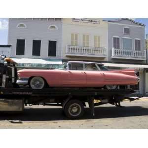 Pink Cadillac Being Transported, Duval Street, Key West, Florida, USA 