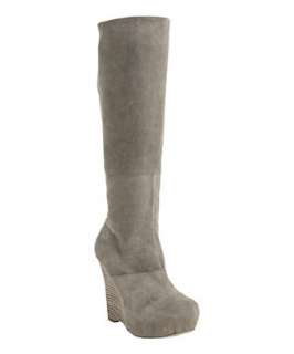 tan suede Poppy tall wedge boots  