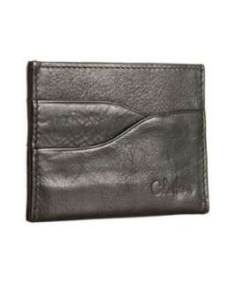 Cole Haan black pebbled leather wavy card case  