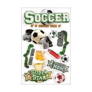   Paper House 3 D Sticker Soccer; 3 Items/Order Arts, Crafts & Sewing