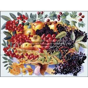  Kitchen Backsplash Tile Mural   Autumn Fruits