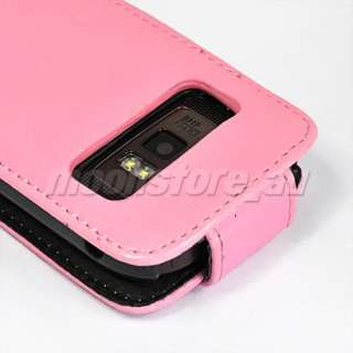 LEATHER CASE COVER POUCH + FILM FOR NOKIA C7 BABYPINK  