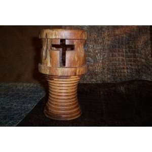  Hand Crafted Hand Lathed Cherry Vessel with Hand Carved 