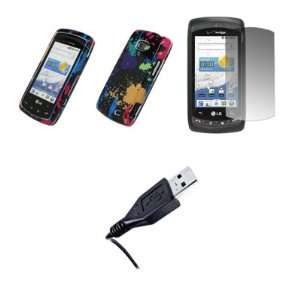   Cover Case + Screen Protector + USB Data Cable for LG Ally VS740 Cell