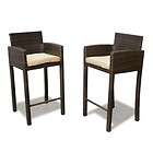 Set of 2 Outdoor Patio Wicker Bar Stools Seats Chairs
