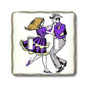 Florene Sports   Rope Framed Line Dancing Couple   Light Switch Covers 