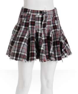 McQ By Alexander McQueen grey plaid flannel mini skirt   up to 