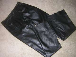 MAXIMA Womens Soft Black Leather Pants Waist 31 Inseam 35 unhemmed 