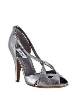 Moschino silver metallic sheepskin sandals  