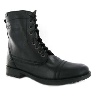 Base London Parade Black Leather Mens Boots  