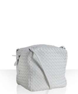 Bottega Veneta white basketwoven leather Box crossbody bag   