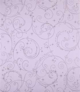 Perfect Princess Purple & Glitter Scroll Wallpaper  
