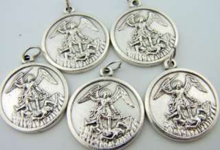 Silver Gilded Catholic Saint St Michael Lot 5 Medal Pendant Patron Of 
