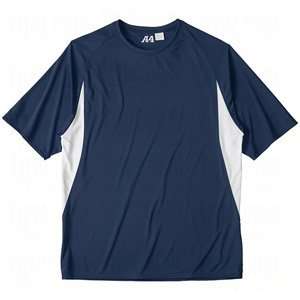  A4 Mens Cooling Performance Colorblock T Shirts Navy/White 