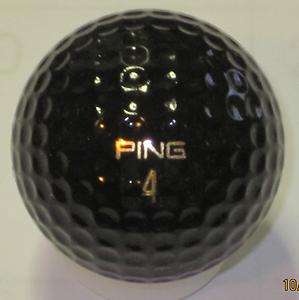 Vintage Golf Ball PING #4 / same   eye Bi Color BLACK / WHITE Gold 