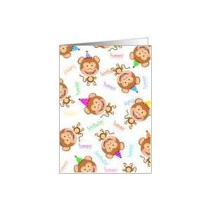  Monkey Birthday Party Invitations Paper Greeting Cards 
