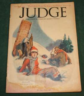 Judge Magazine December 1922 Politics Ads Illustrations  