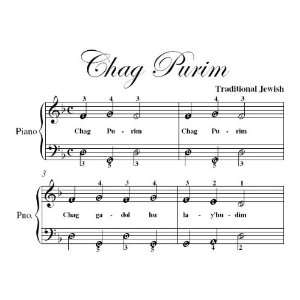    Chag Purim Easy Piano Sheet Music Traditional Jewish Books