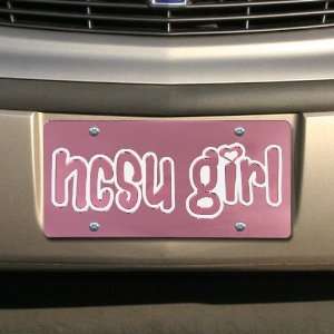   North Carolina State Wolfpack Pink Mirrored NCSU Girl License Plate