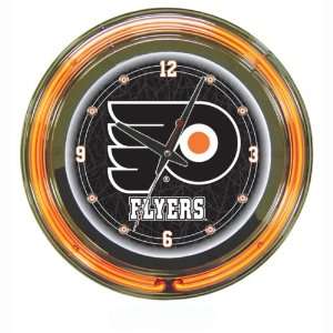  NHL Philadelphia Flyers Neon Clock   14 inch Diameter 