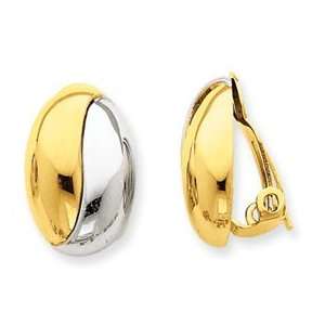  14k Two tone Gold non pierced earrings Jewelry