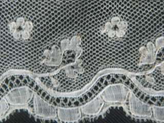 19th Century Antique Mechlin Bobbin Lace Flounce Edging 1 1/2  x 3yds 