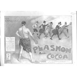  Plasmon Cocoa Advert The Challenge Antique Print 1903 