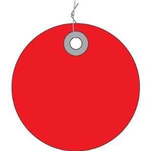  2 Red Plastic Circle Tags   Prewired