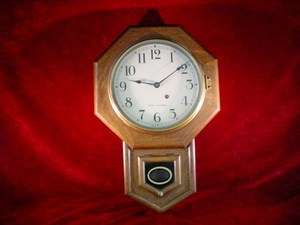 Rare Antique SETH THOMAS Octagon Pendulum Movement 8 Day OAK SCHOOL 