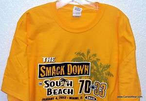 West Virginia Mountaineers, Orange Bowl, Smack Down T Shirt. Yellow 