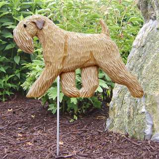 Soft coated Wheaten Terrier Dog Figure Garden Stake. Home Yard 