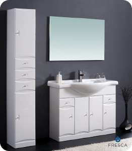 Fresca Letaro 42 White Modern Bathroom Vanity w/ Shelves  