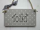 SHABBY CHIC TOILET SIGN PLAQUE Laura Ashley Grey Paint