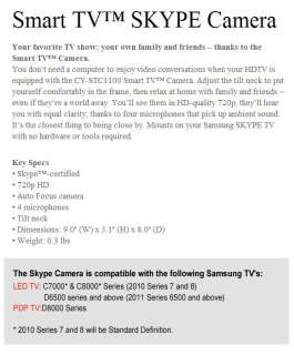   Smart TV CY STC1100 720p Skype Camera   Brand New Sealed  