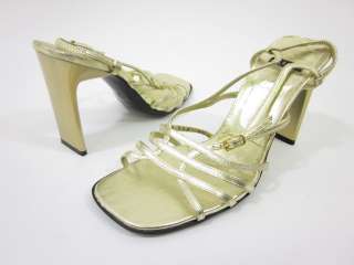 CASADEI Gold Leather Strappy Slingbacks Sandals 5.5 B  