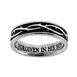    Womens Crown of Thorns Forgiven Christian Purity Ring Jewelry