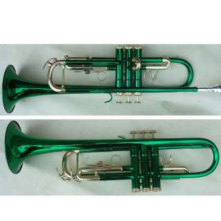 Green colors Bb Nice Trumpet nice Sound Metal Technique  