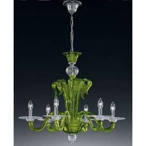  Murano 924/6 Chandelier   all red, 220   240V (for use in 