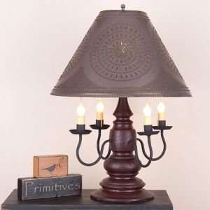  Harrison Lamp in Txtrd Plantation Red w/Chisel Shade in 