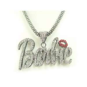    Nicki Minaj Barbie Necklace (Clear Stone with Red Lip) Jewelry